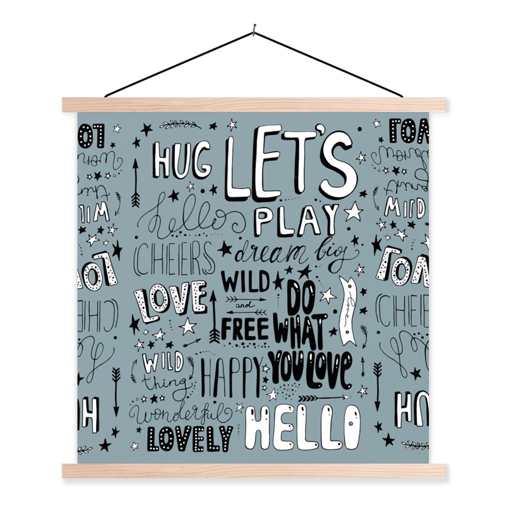 MuchoWow Textilposter Zitate - Worte - Sprichwörter - Baby - Kinder - Kinder 120x120 cm mit holzfarbenen Rahmen - Textil-Poster