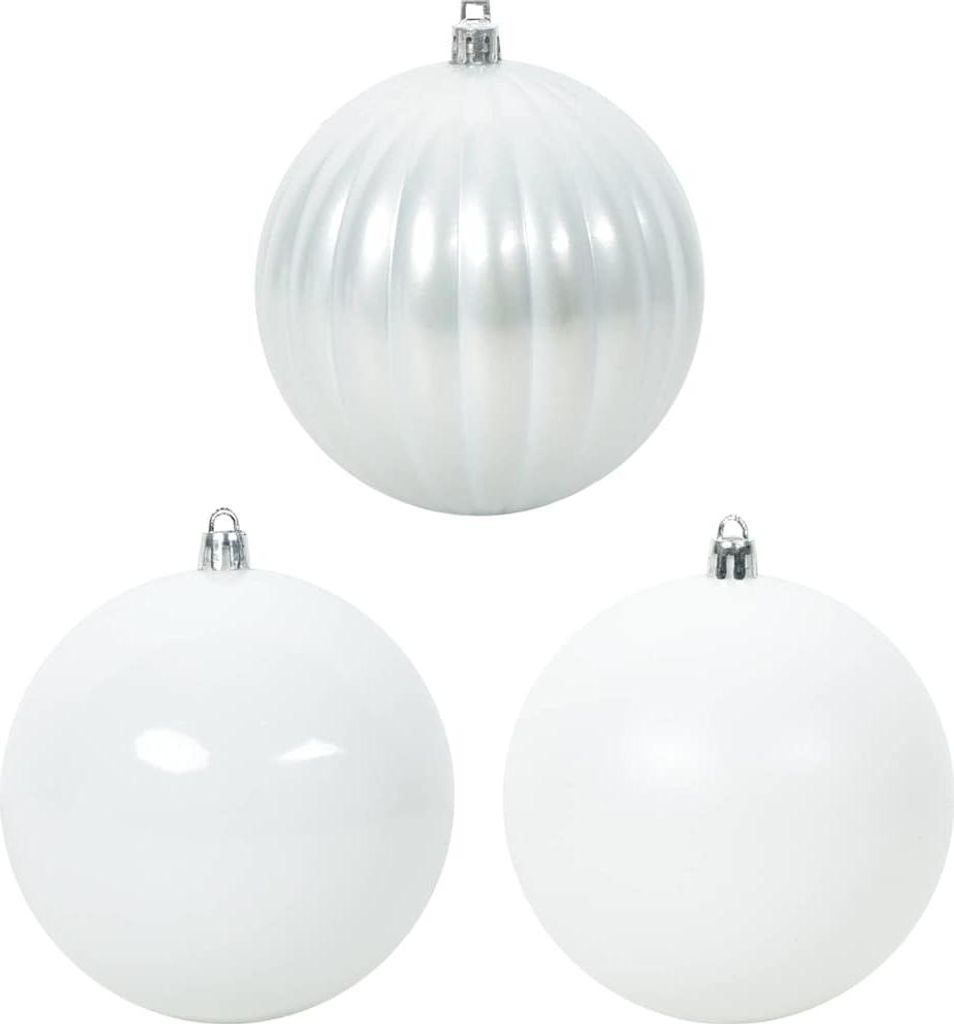 Weihnachtsbaumkugel Set XL 15 pcs Weiß Kunststoff