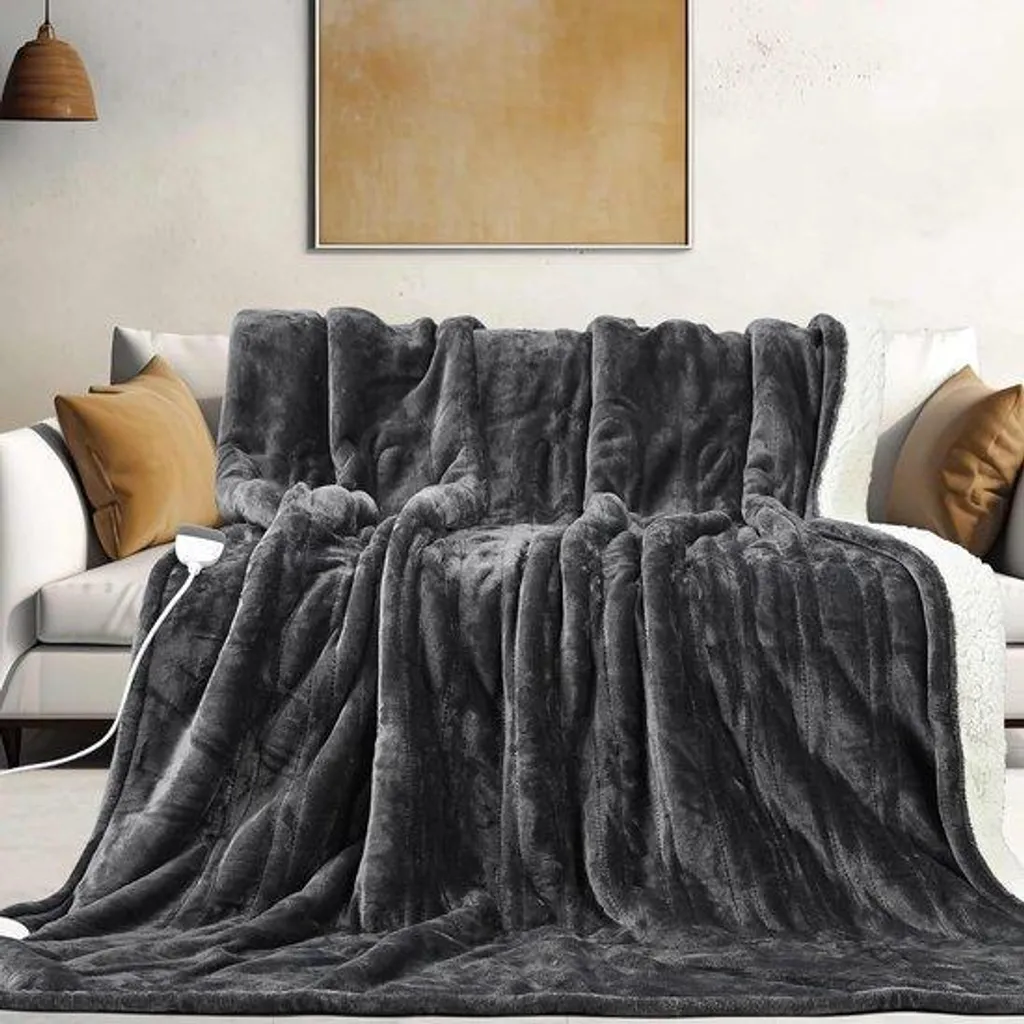 Couverture chauffante anti-froid 180x130 cm, arrêt auto pour sécurité