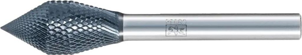 PFERD TOOLS Hartmetall Hochleistungsfrässtift MICRO KZW Ø 12x25 mm Schaft-Ø 6mm HICOAT besch. Spezialform für Anfas-/Entgratarbeiten im Roboter...