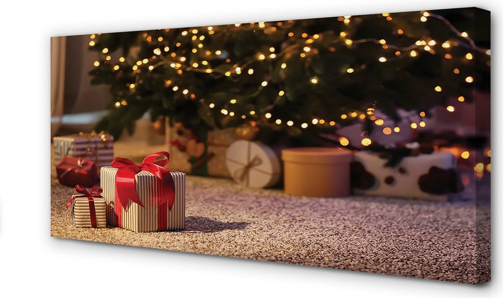 Leinwandbild 120x60 Wandkunst Geschenke Weihnachtsbaum