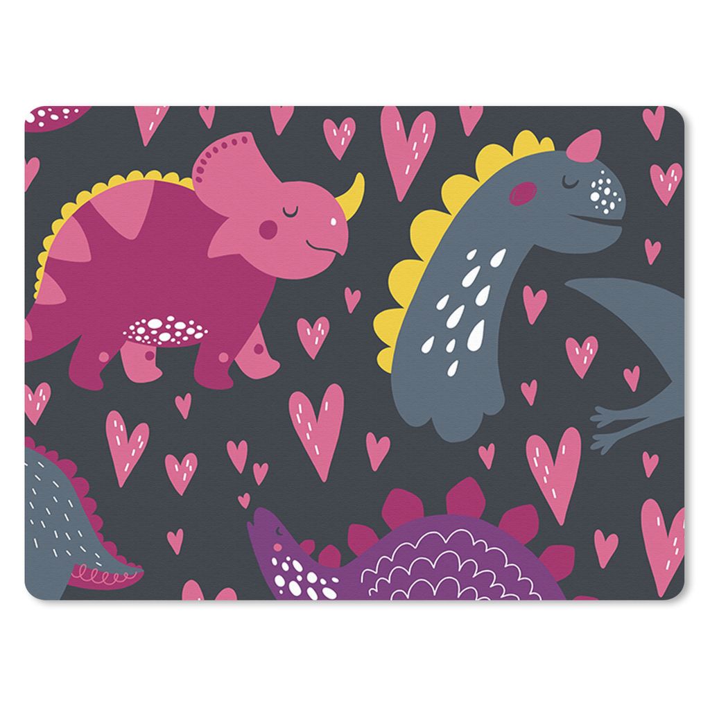 MuchoWow Mauspad Mousepad Dinosaurier - Kind - Muster - Rosa - Mädchen 40x30 cm - Mousepads - Maus Mat - Pad - Mausunterlage - Anti Rutsch