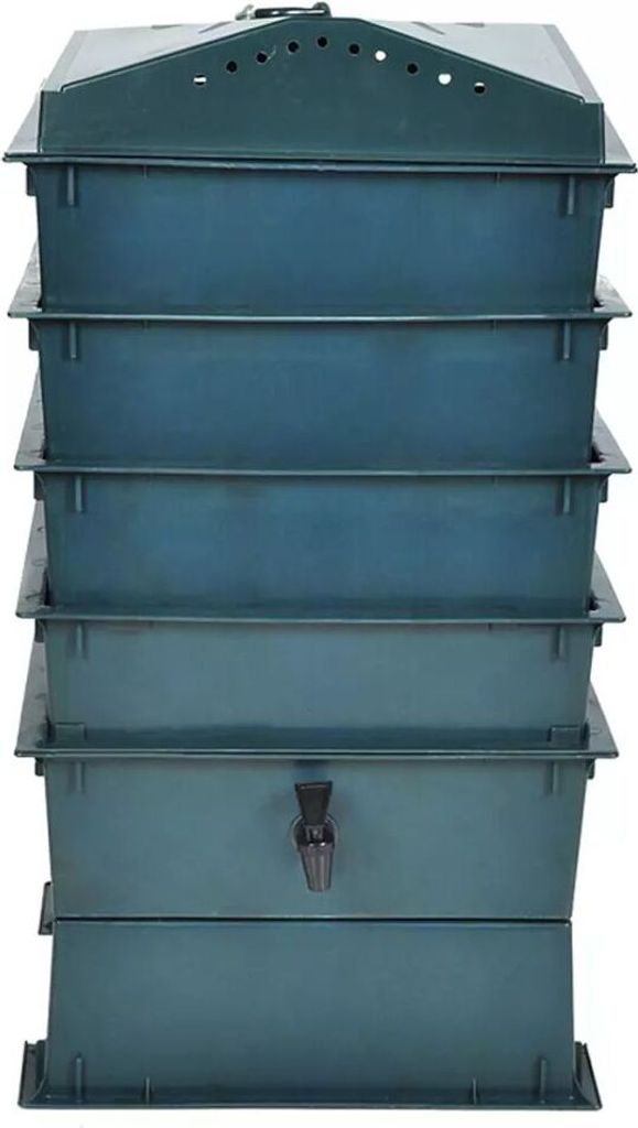 vidaXL Compostiera per vermi a 4 scomparti 42x42x60 cm Immagine del prodotto 