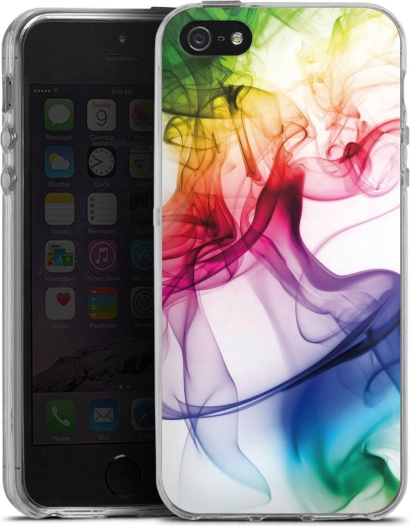 DeinDesign Handyhülle für Apple iPhone SE (2016-2019) Silikon Hülle Case Smartphone Schutzhülle Farbe Regenbogen Wasser