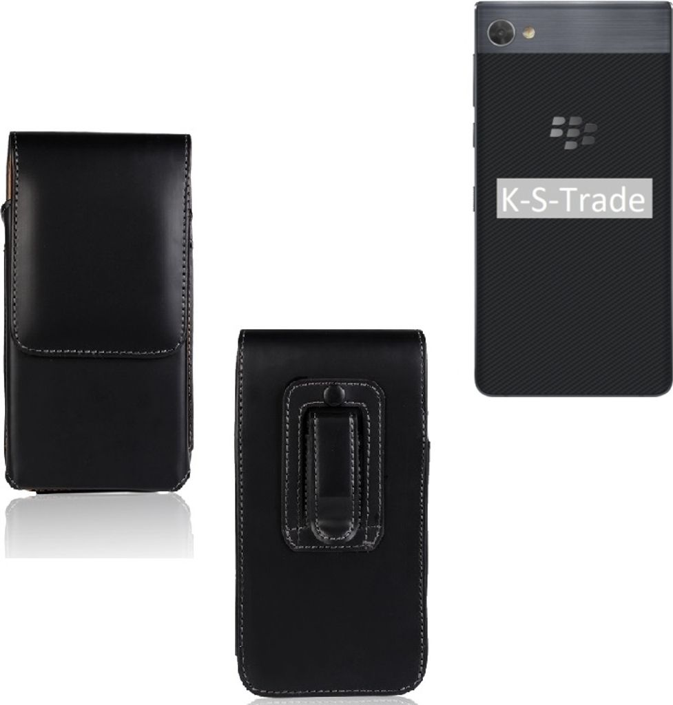 K-S-Trade Gürteltasche kompatibel mit Blackberry Motion Schutz-Hülle Handy-Hülle mit Magnetverschluss Holster in schwarz