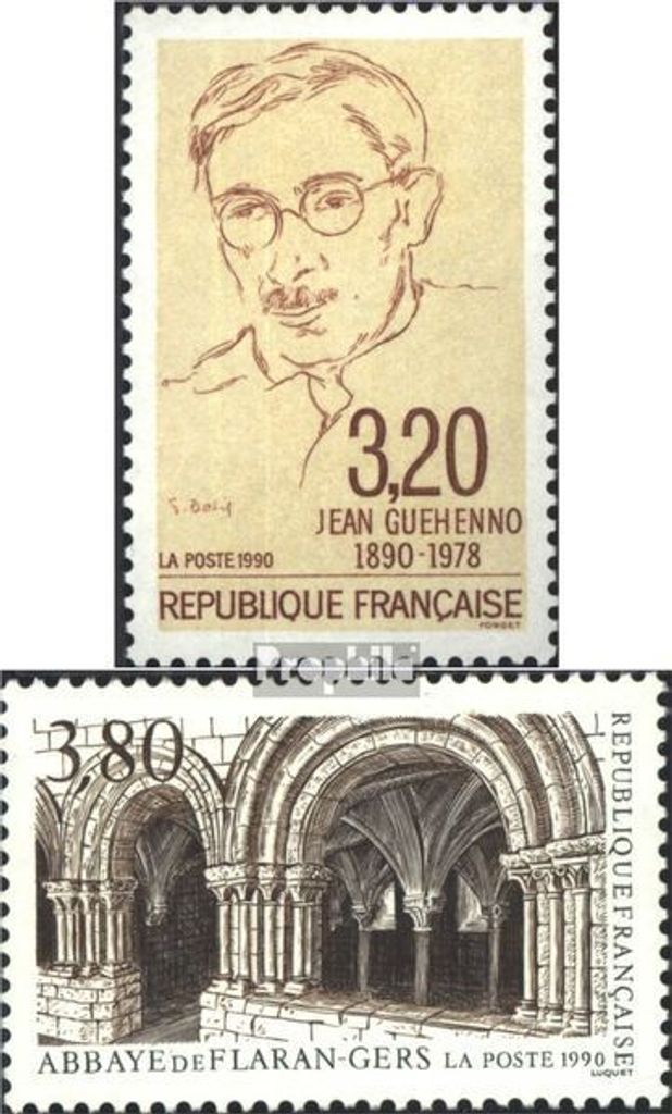 Briefmarken Frankreich 1990 Mi 2763,2769 (kompl.Ausg.) postfrisch Guehenno