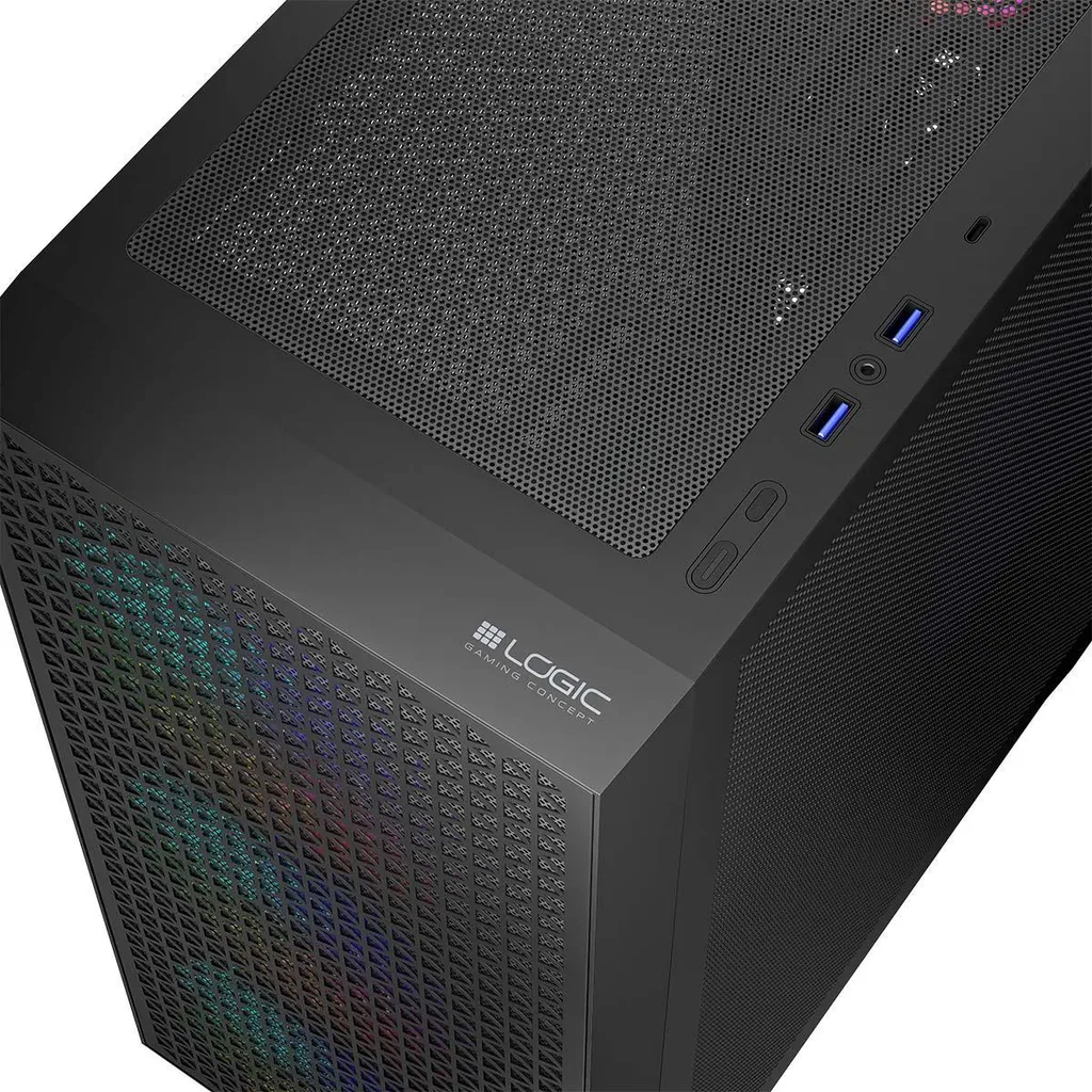 Boîtier PC Logic DART PRO ARGB Noir avec Connectivité USB-C Ultra Rapide
