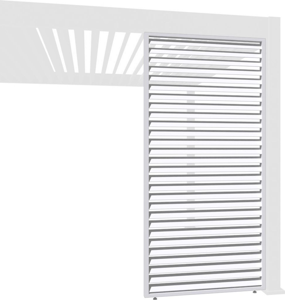 Horizontale Lamellenwand für Pergola | aus Aluminium | 3 Maße | Weiß