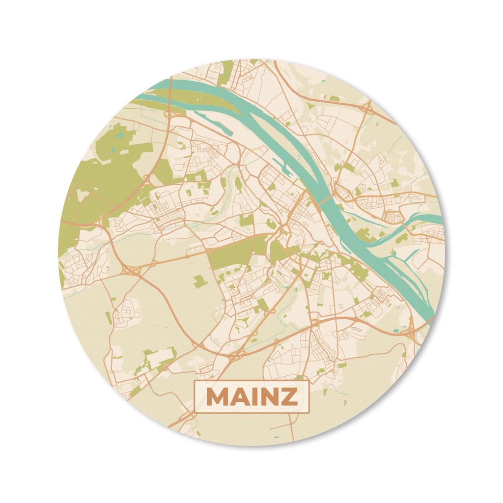 MuchoWow® Mauspad Mousepad Stadtplan - Mainz - Vintage - Produktbild 