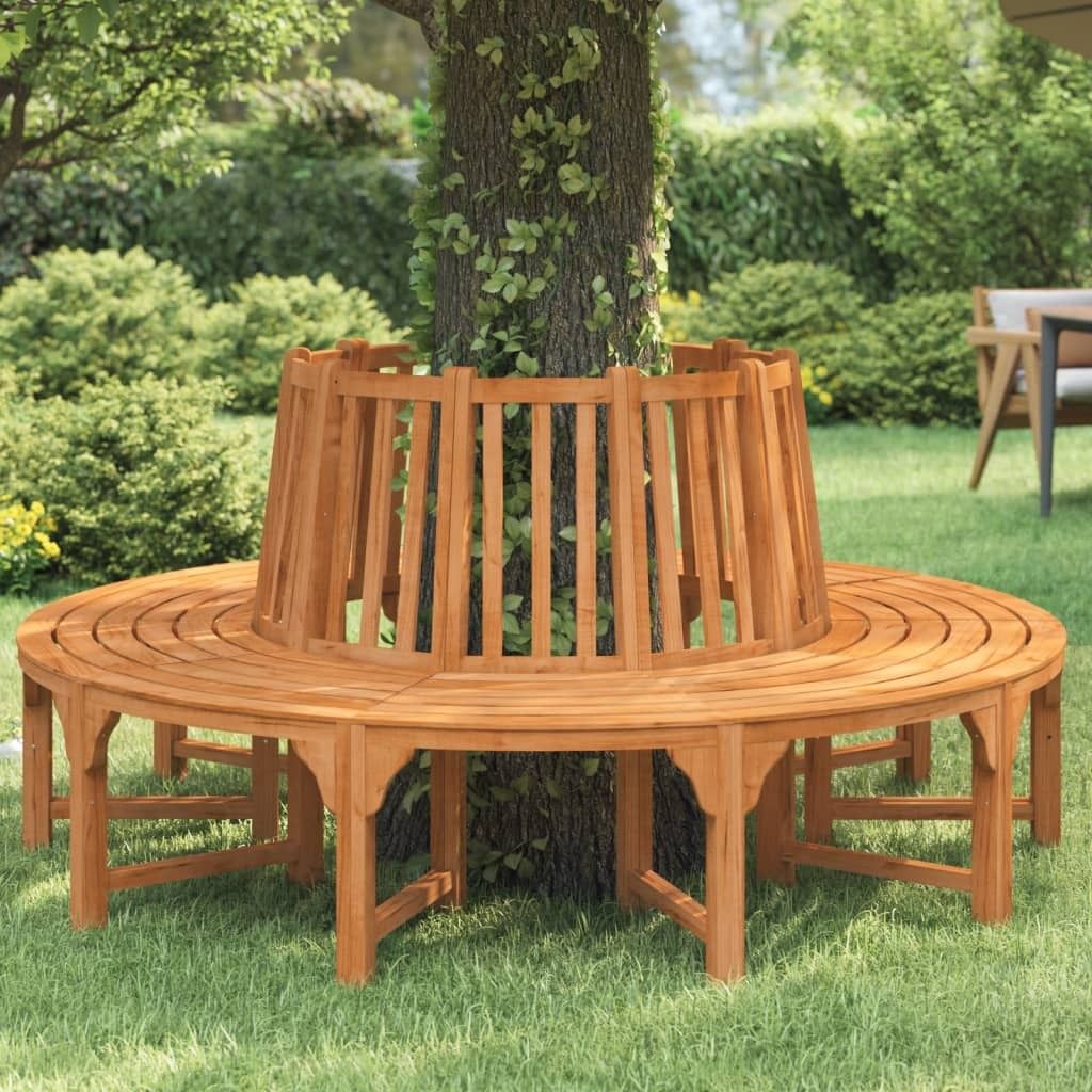 The Living Store Baumbank Rund Ø208 cm Massivholz Eukalyptus