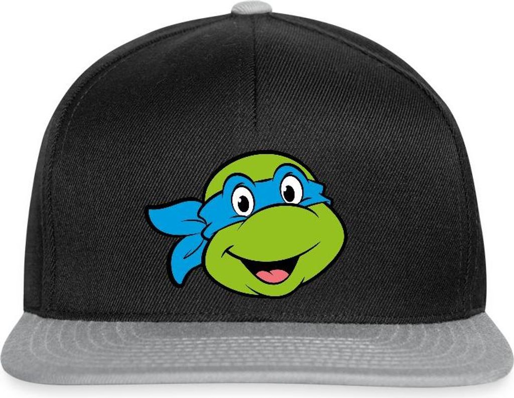 Spreadshirt Teenage Mutant Ninja Turtles Leonardo Kostüm Karneval Snapback Cap, One size, Schwarz/Grau