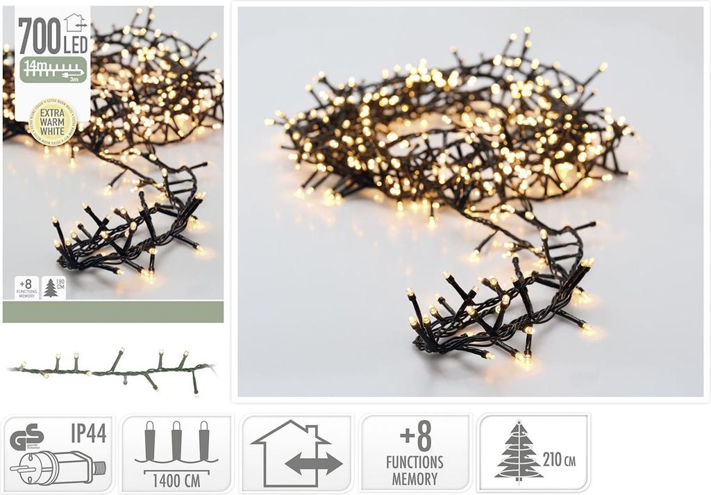 Micro cluster luminoso 700 LED - Bianco extra caldo - 14 Immagine del prodotto 