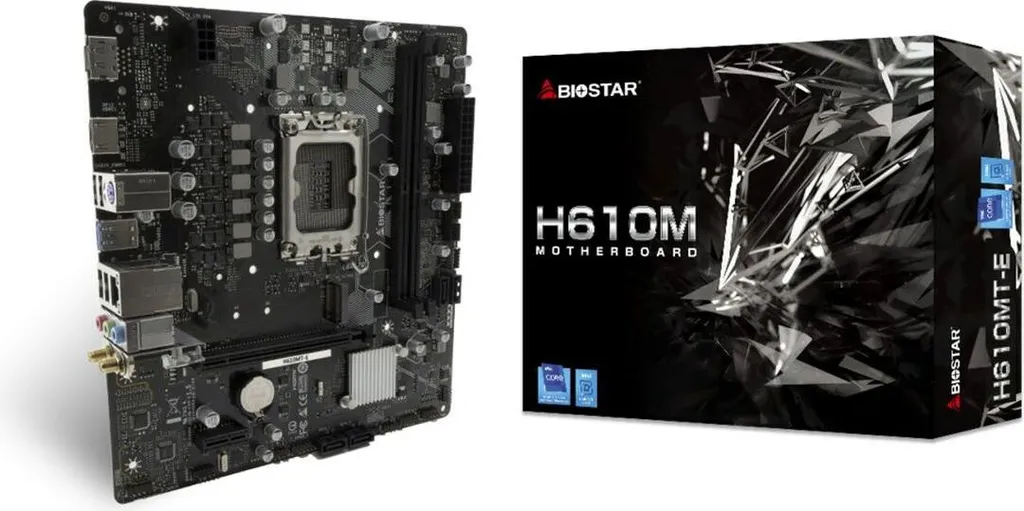Carte mère BIOSTAR H610MTE LGA1700 DDR4 pour processeur Intel Core