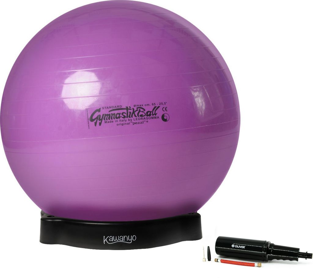Original Pezzi Gymnastikball STANDARD m.Ballschale u. Pumpe - violett
