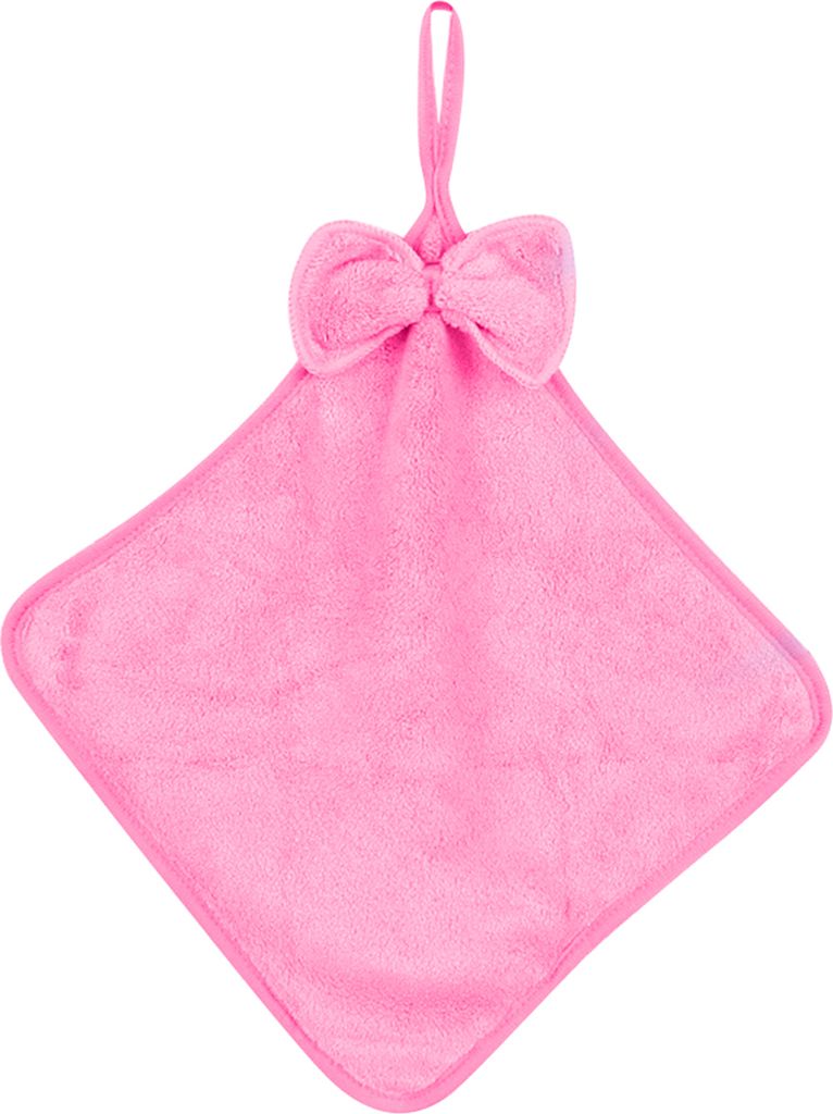 Bowknot Handtuch Lanyard Design Mikrofaser Delikates Waschen Küchentuch Badezimmerzubehör-Rosenrot