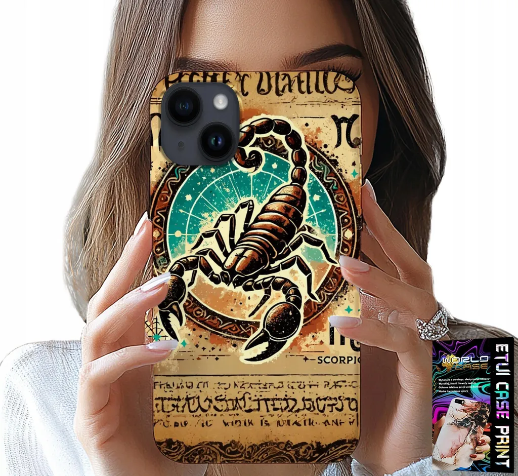 Custodia Per Iphone 15 - Segno Zodiacale Scorpione Astronomia + Foil