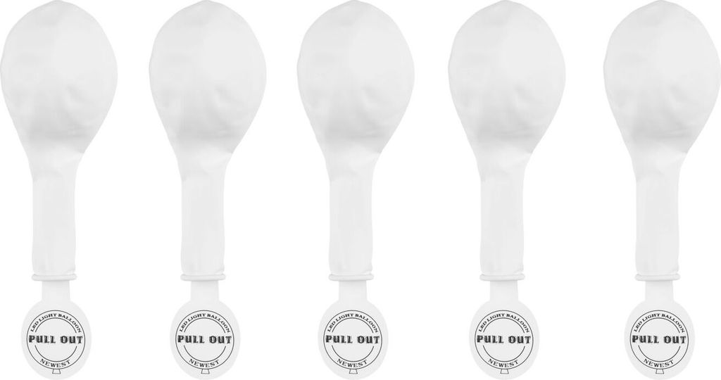 Balony świecące LED 30 cm, białe, 5szt Zdjęcie produktu 