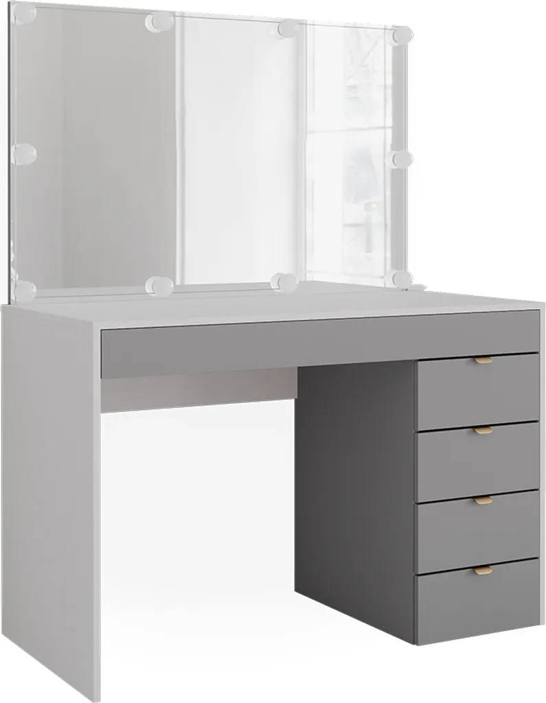 Table de maquillage 115cm avec miroir lumineux LED Vicco Elise Gris
