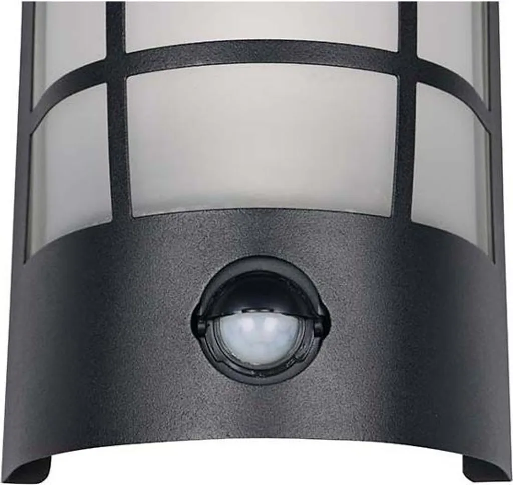 Applique Esterno Design Industriale Nero Inox | Sensore e Griglia 20cm