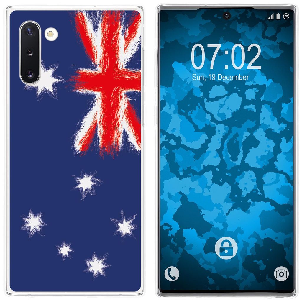 PhoneNatic Case kompatibel mit Samsung Galaxy Note 10 Silikon-Hülle WM Australien M2