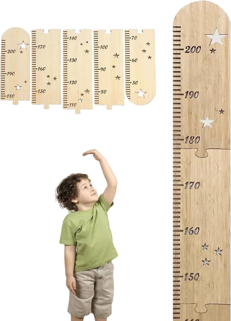 Personalisierte Kinder-Messstäbe, 50–200 cm, 5er-Set, Produktbild 