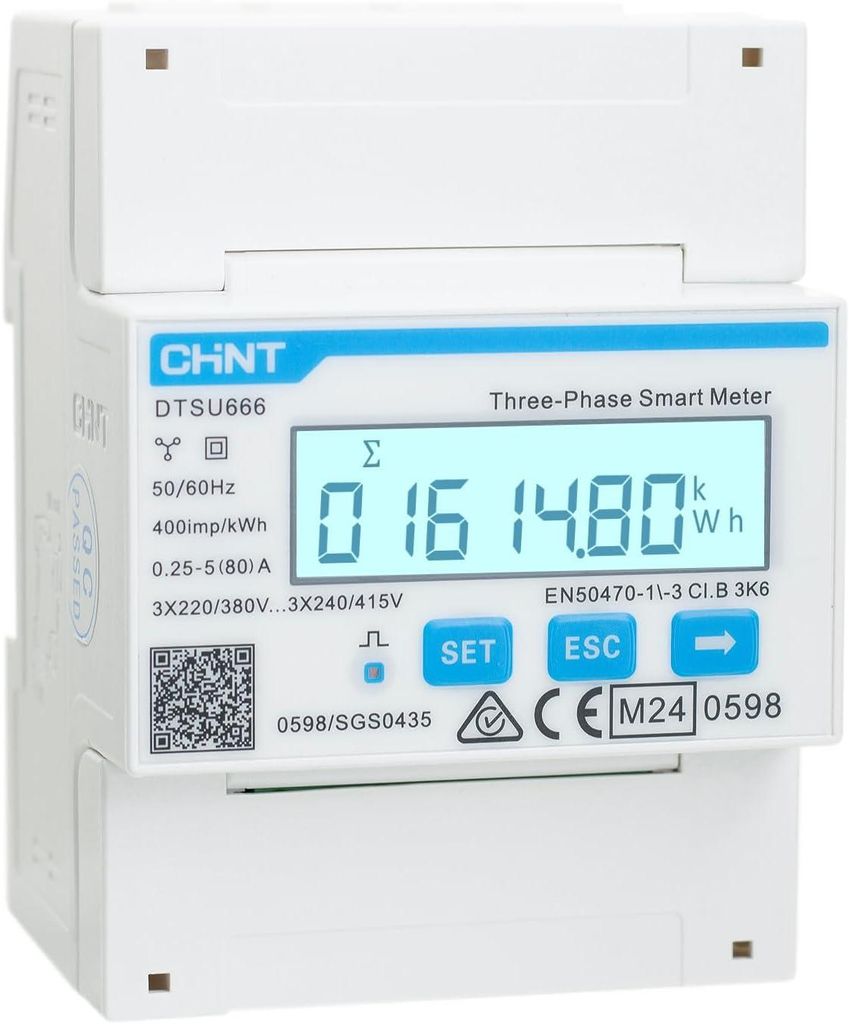 Driefasige LCD-wisselstroommeter DIN-rail voor Productafbeelding 