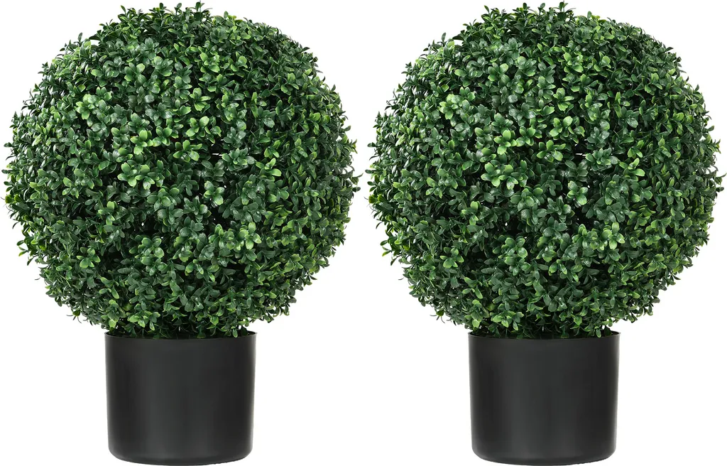 Set 2 Bossi Finti HOMCOM 52cm | Alta Resistenza UV per Balconi