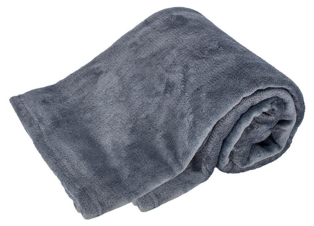 ARÔME HOME Microfleece deken, grijs-zwart Productafbeelding 