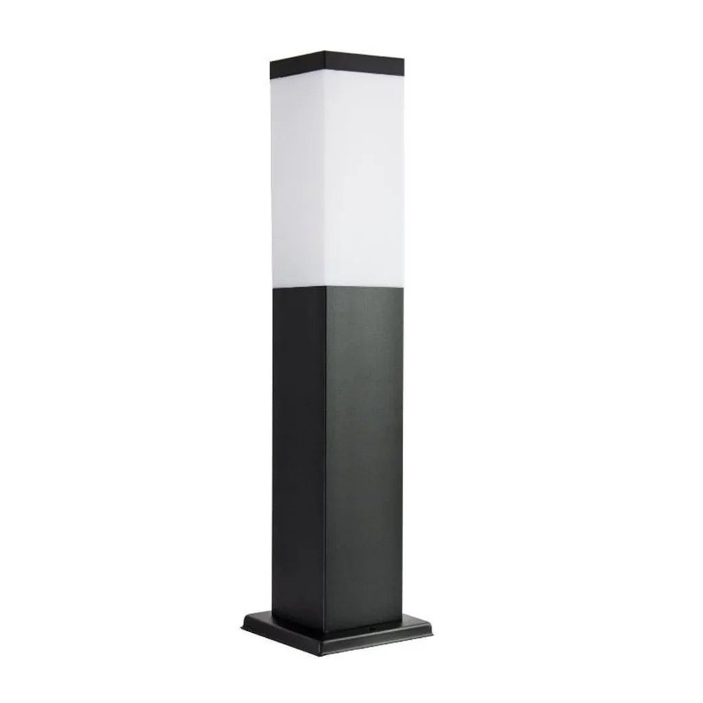 Borne extérieure de jardin carrée 45 cm Inox noir IP44 douille E27
