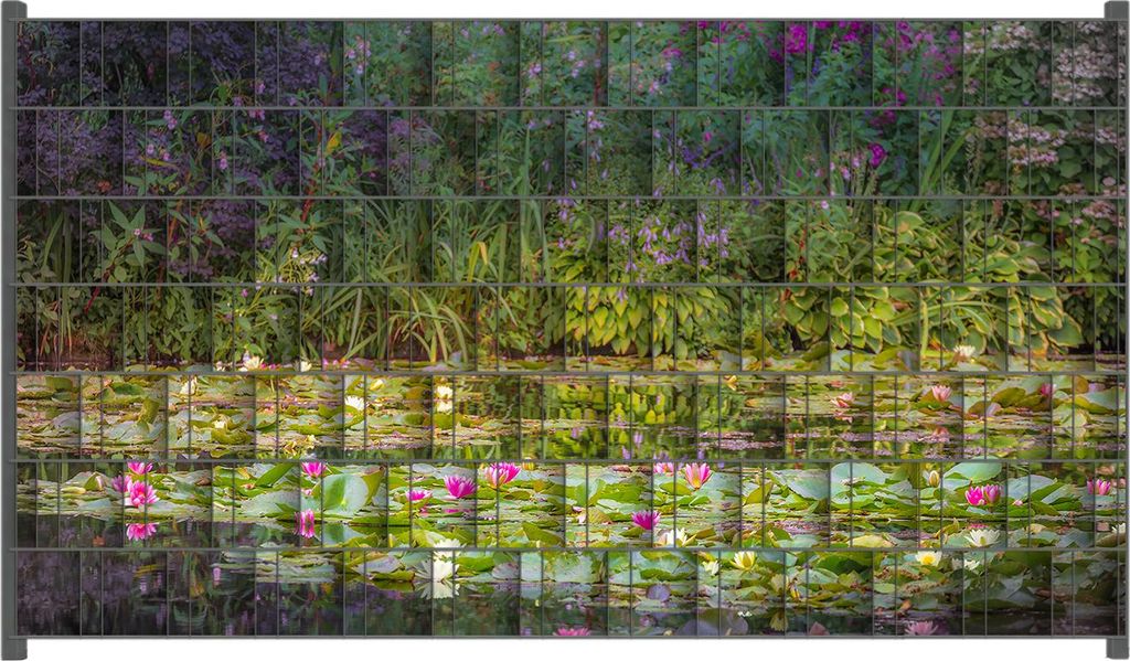 Wallario Zaunsichtschutz mit Motiv Blühender Seerosenteppich für Ein- und Doppelstabmatten Zäune in der Größe 250 x 140 cm
