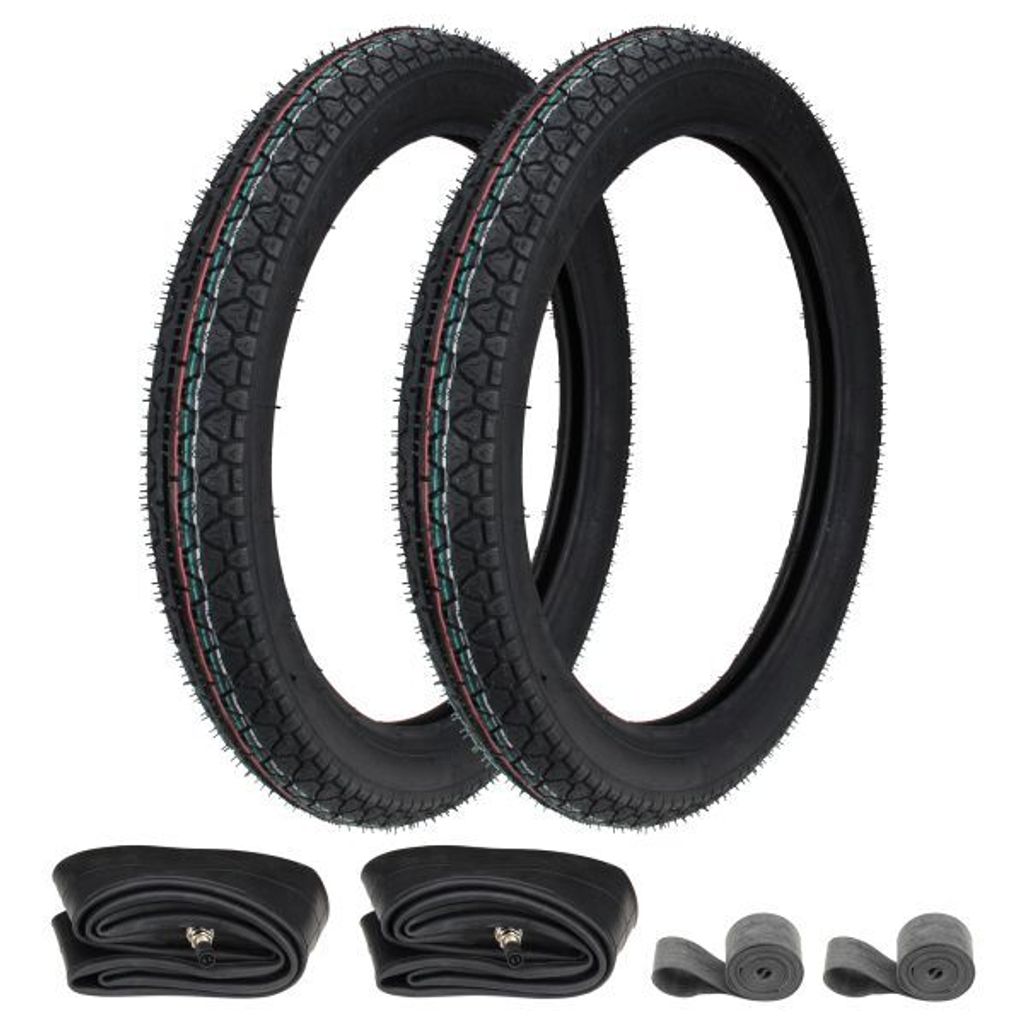 2x Reifen Heidenau K36/1 2.75-17 (2 1/2 x 17) 47P TT + Schlauch + Felgenband