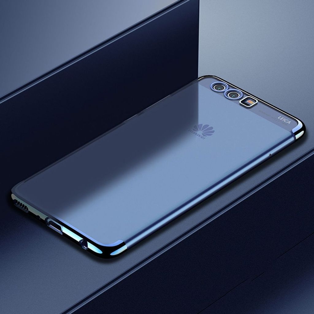 Handy Hülle Schutz Case für Huawei P20 Lite Durchsichtig Transparent Blau