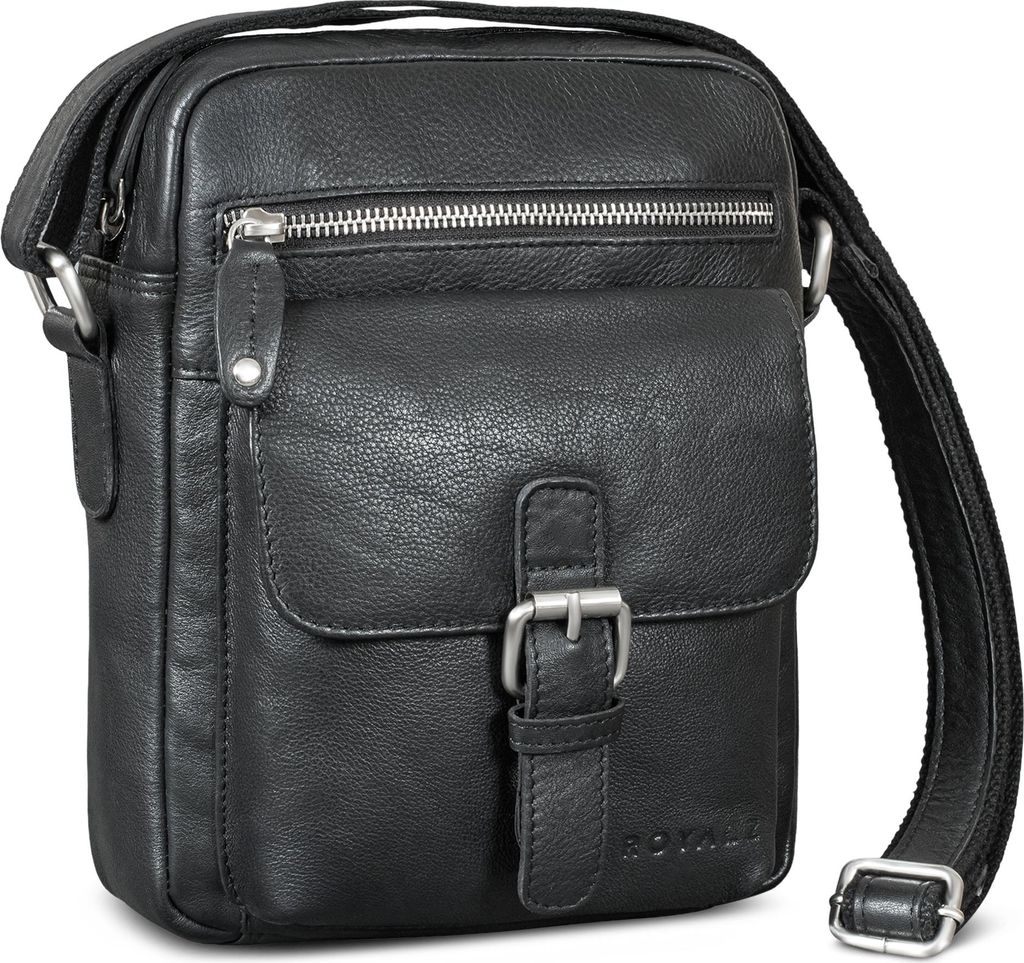 ROYALZ "Glendale" Kleine Umhängetasche Herren Leder - Echtleder Schultertasche Männer - Ledertasche klein im Vintage Look - smarte Herrentasche v...