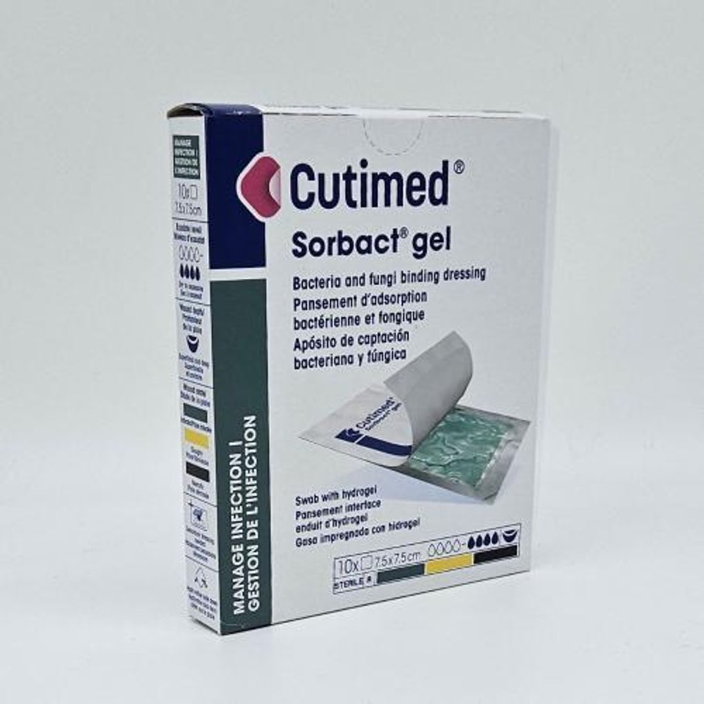 Cutimed Sorbact Gel Kompressen 7,5x7,5 cm 10 St