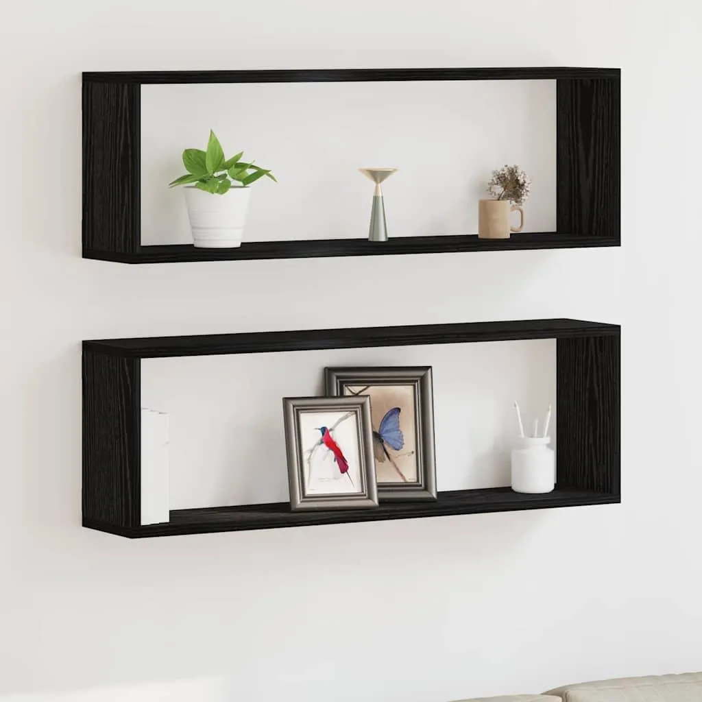 Coppia Mensole 80x15x26 cm Maison Exclusive Rovere Nero | Salvaspazio