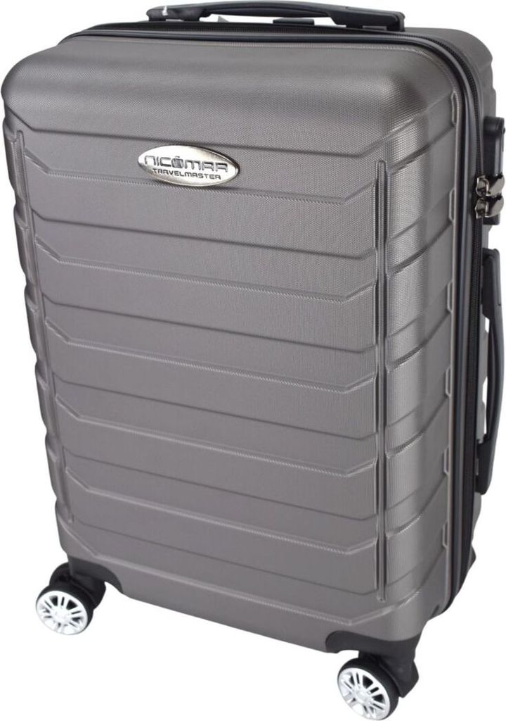 Hartschalenkoffer Kunststoff Reisekoffer Trolley mit Rollen 360° drehbar, Koffer (Typ):Anthrazit - 55 x 38 x 23 cm