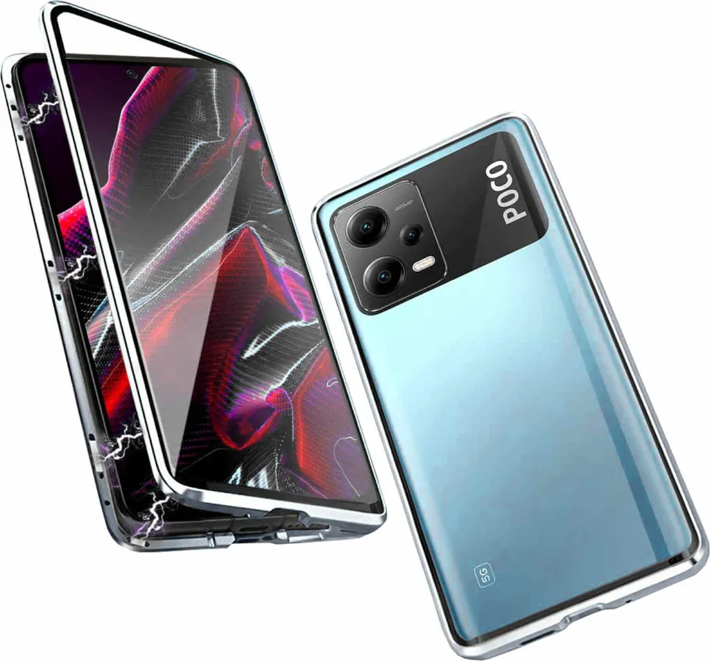 Per Xiaomi Poco X5 / Redmi Note 12 5G Custodia del telefono cellulare Vetro magnetico paraurti Custodia Cover