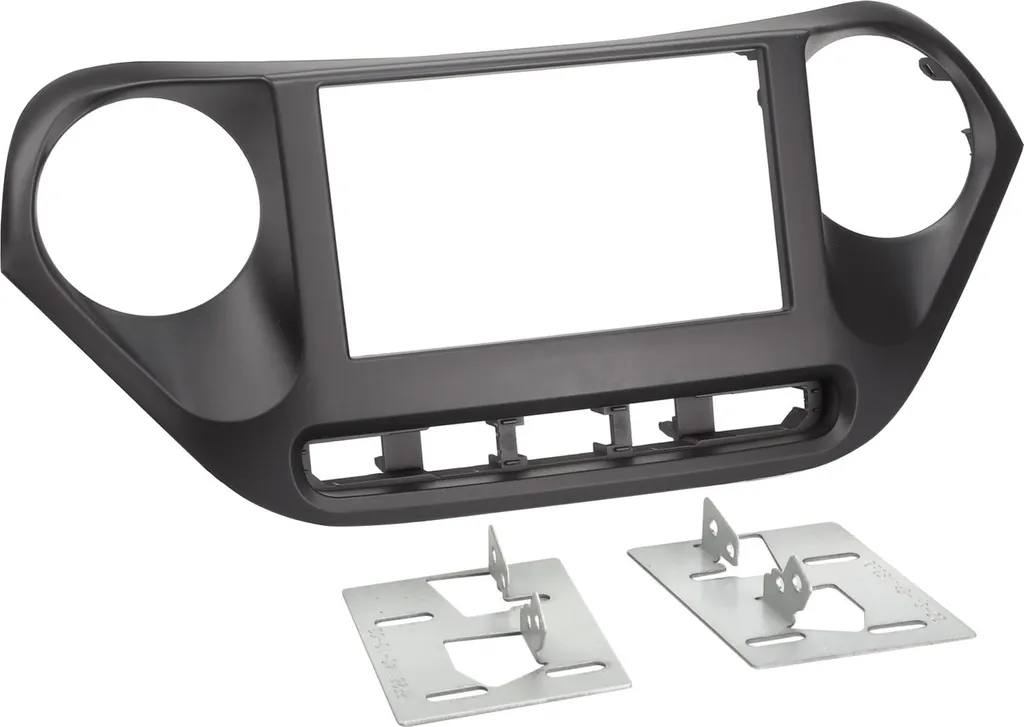 Mascherina Autoradio Hyundai i10 dal 2013: 2-DIN Nero Finitura Originale