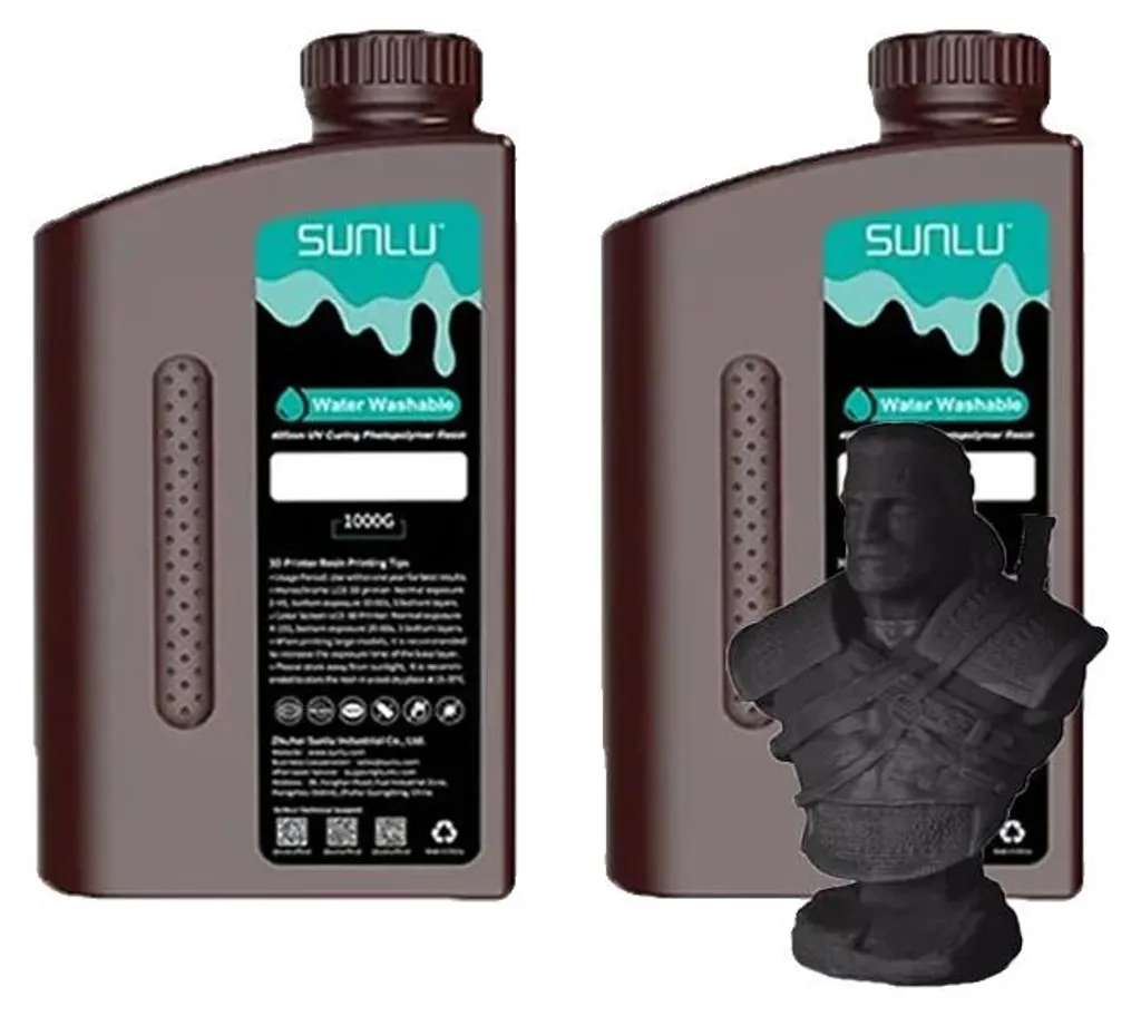 Résine liquide pour imprimante 3D LCD/DLP - Lavable à l'eau Noir 405nm
