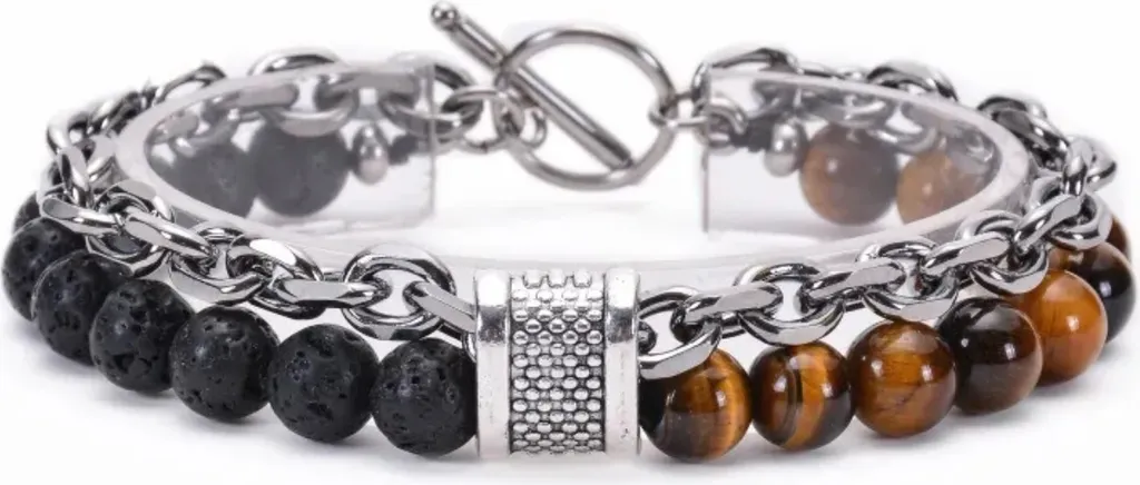 Bracciale Marcus Uomo - Il Regalo Perfetto in Acciaio e Pietre