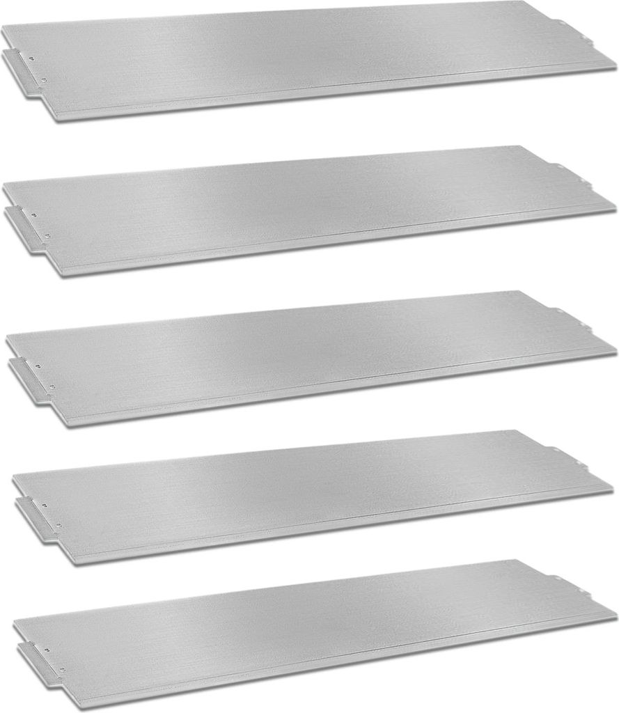 UISEBRT Silber Rasenkante Metall 5 m, Beeteinfassung Palisade aus verzinktem Metall, stabile Mähkante für Garten, Beetumrandung, Höhe 18 cm