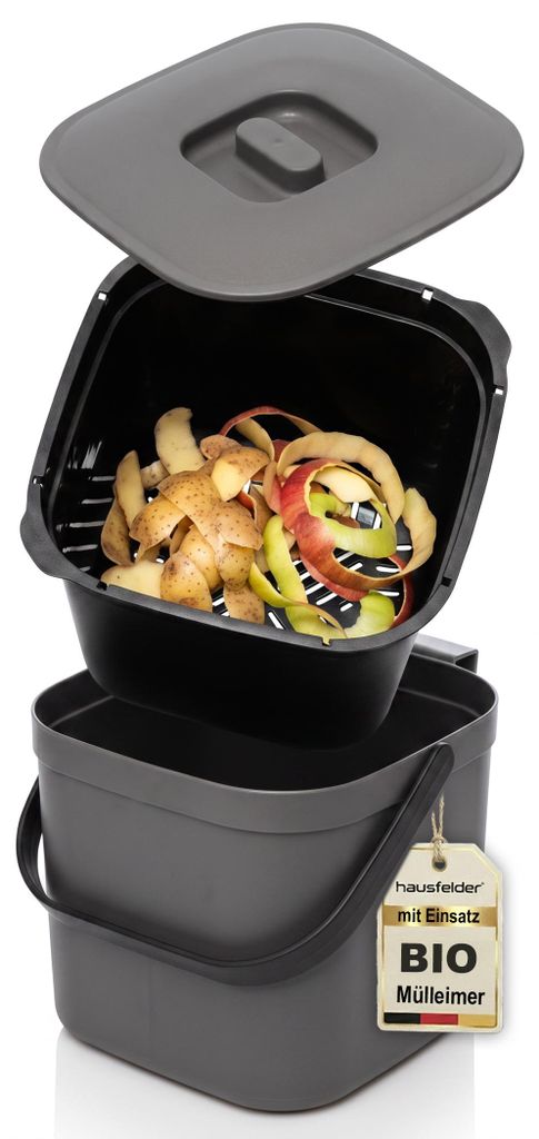 Biomülleimer Küche 5L mit Sieb & Deckel Produktbild  KI-generiertes Bild