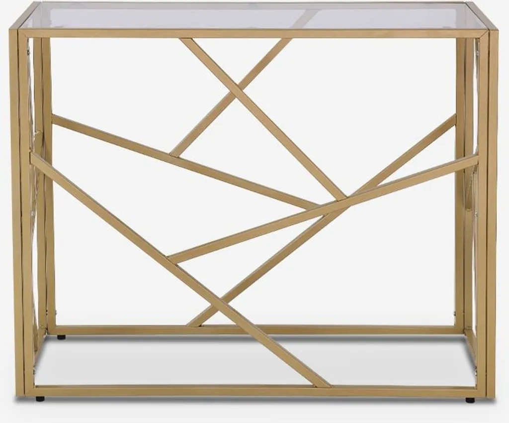 Sublimer votre entrée avec la console Kevin 100cm en verre et fini doré