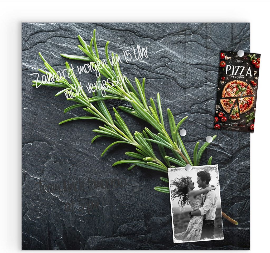 Magnettafel 50x50cm Pinnwand Whiteboard beschreibbar - Rosmarinzweig Slate