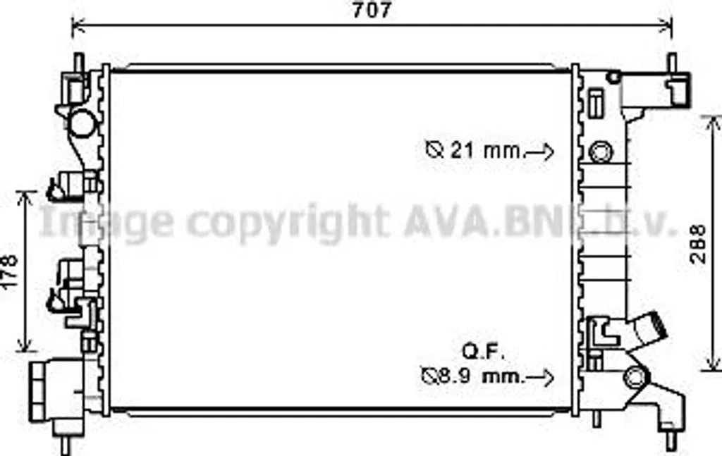 Radiateur moteur alu AVA CTA2047 compatible Aveo, référence OE 94516938