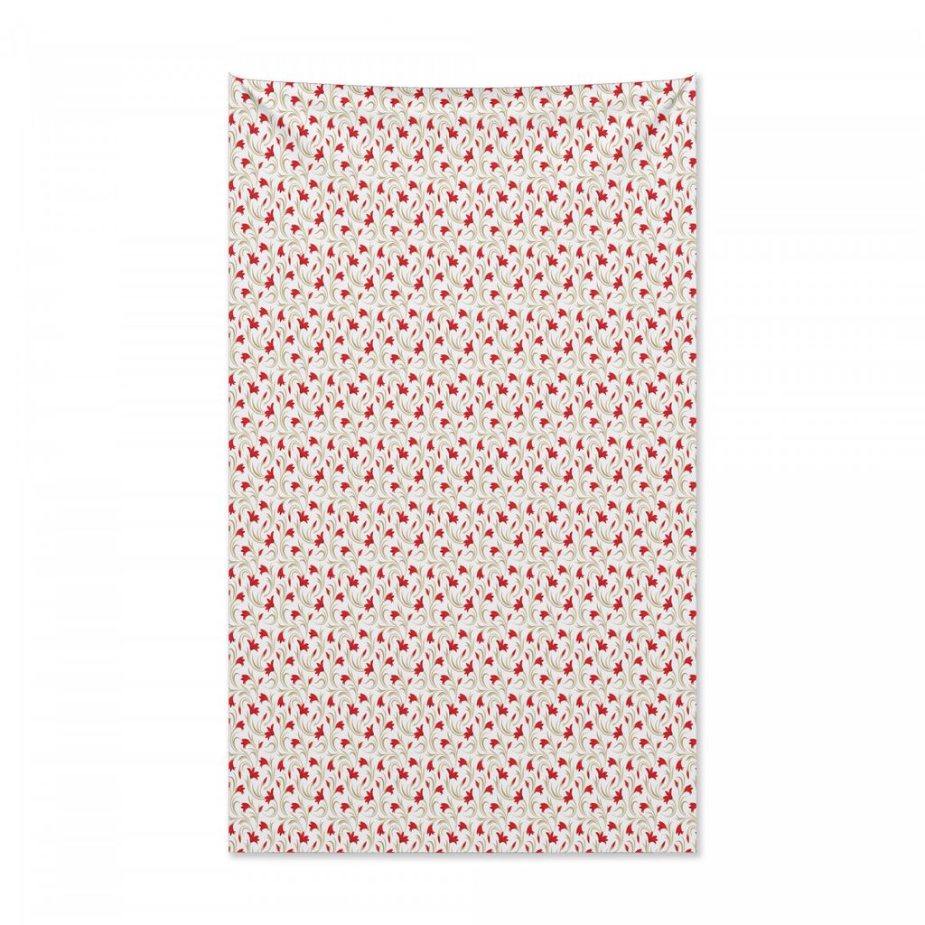 Abakuhaus Blumen Wandteppich und Tagesdecke, Gladiolus und Blätter aus Weiches Mikrofaser Stoff Kein Verblassen Klare Farben Waschbar, 140 x 230 c...