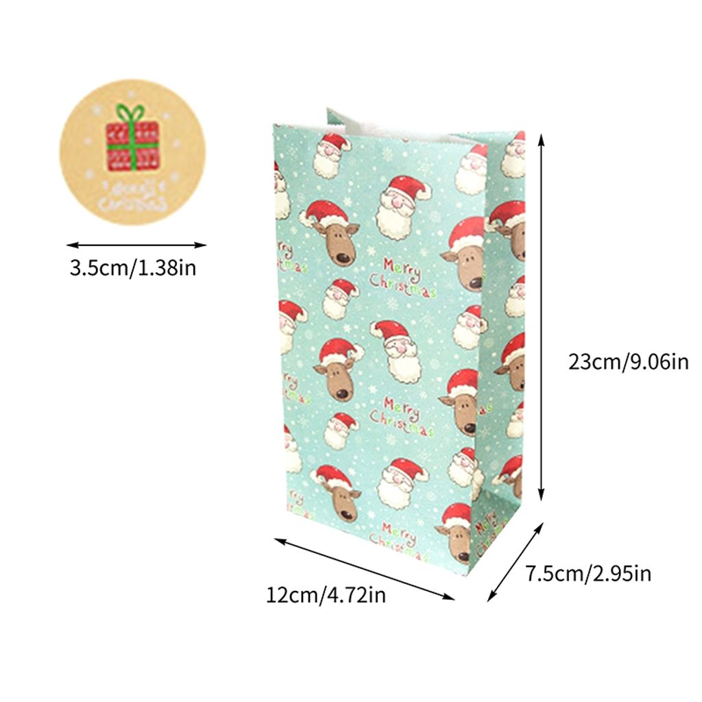 24 Weihnachtspapiertüten Mit Griffen – Vintage Stil, 25,9 X 31 X 13 Cm, Für Geschenke & Dekoration