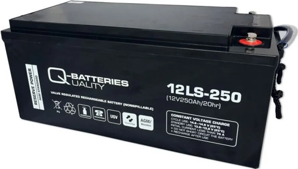 Batterie AGM 12V 250Ah pour kit solaire autoconsommation et secours maison