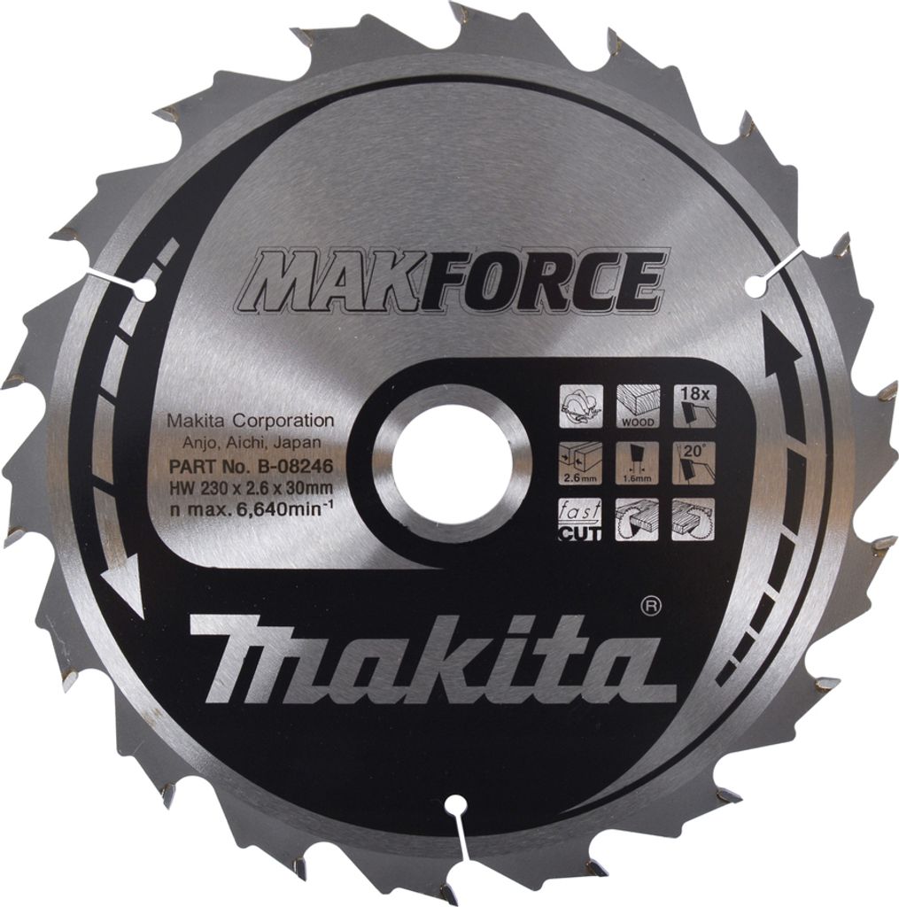 Makita Kreissägeblatt, MAKFORCE 230 x 30 mm - 18 Zähne