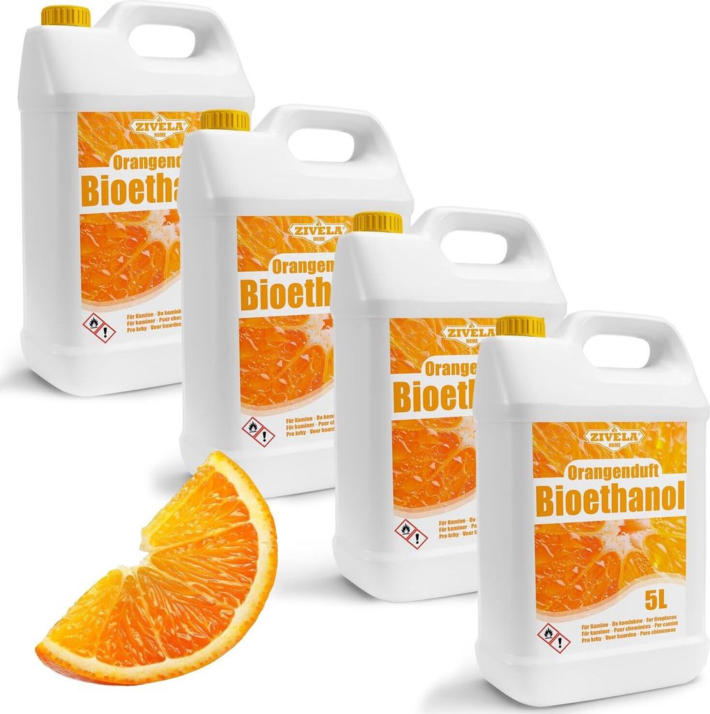 Bioetanol 96,6 % 20L |alkohol s vôňou pomaranča 96,6 % 4x5L Obrázok produktu 